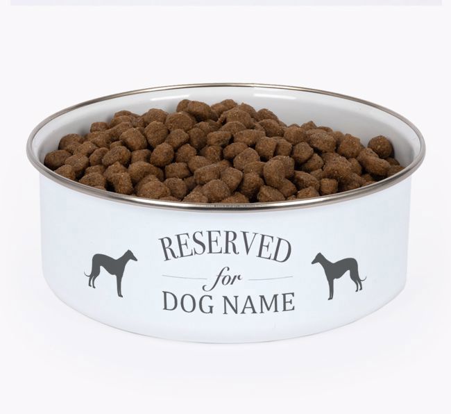 Reserved For: Personalized {breedFullName} Enamel Dog Bowl